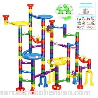 FUN LITTLE TOYS Kids Marble Run Set-154Pcs 90Translucent Pieces + 64Marbles for Marble Race Track Game Family Game B07HQ4QRJZ
